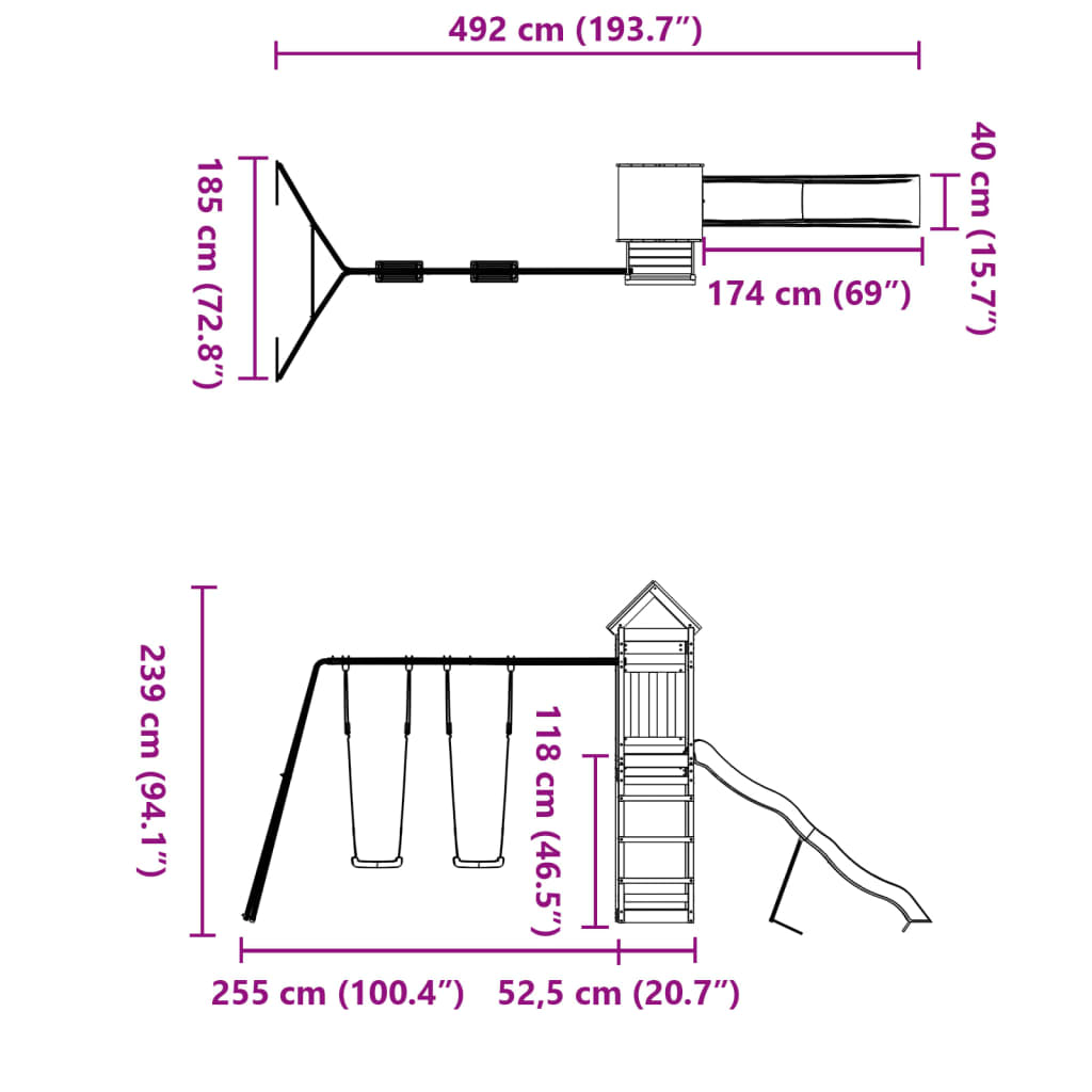 Spielturm Massivholz Douglasie