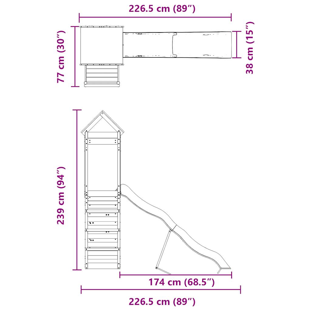 Spielturm Massivholz Douglasie