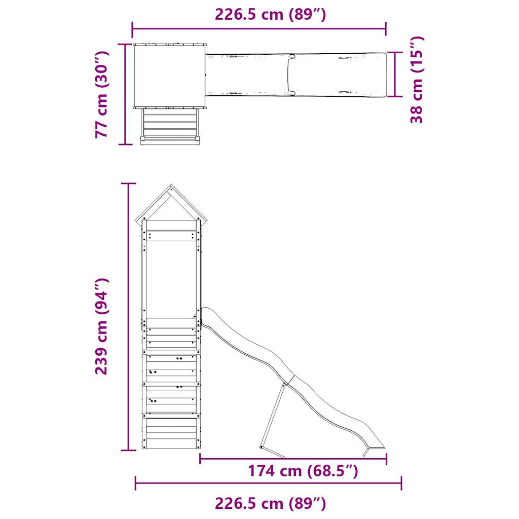 Spielturm Imprägniertes Kiefernholz