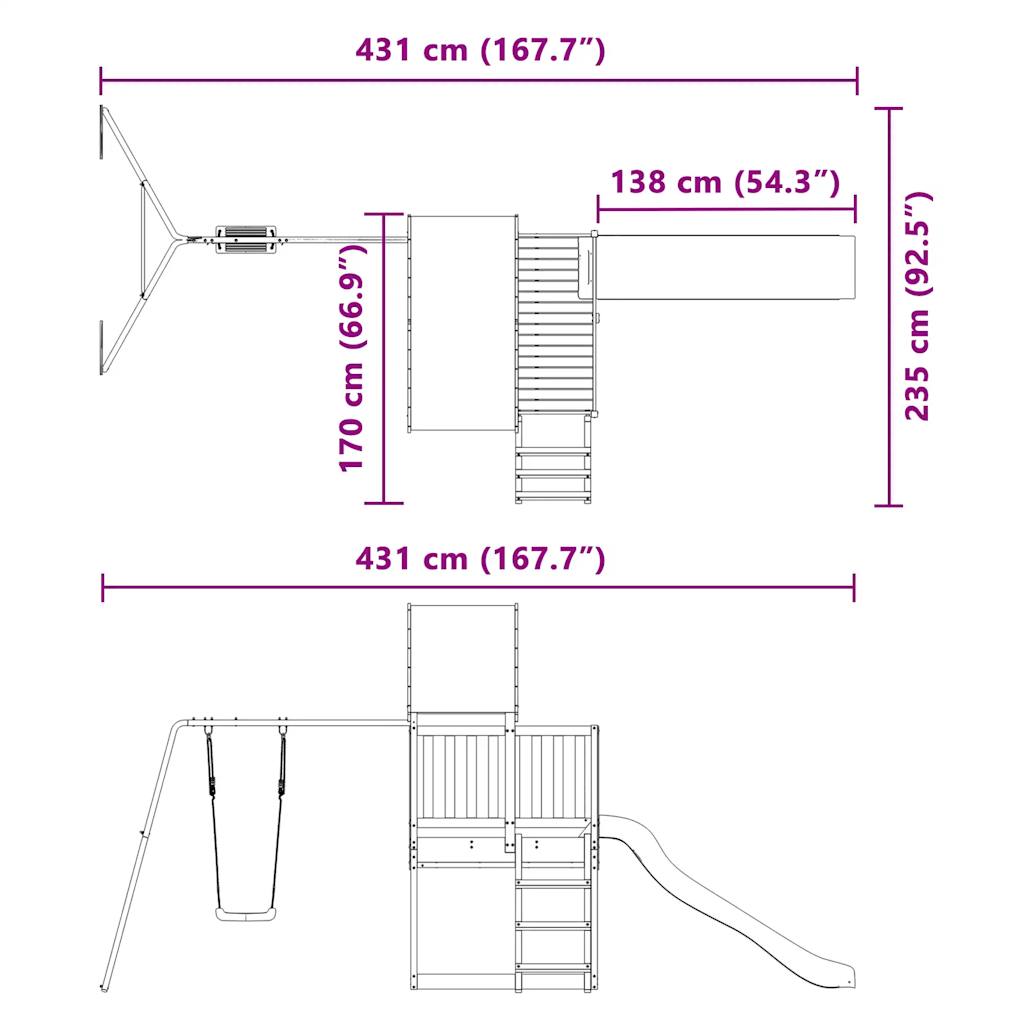 Spielturm Massivholz Douglasie