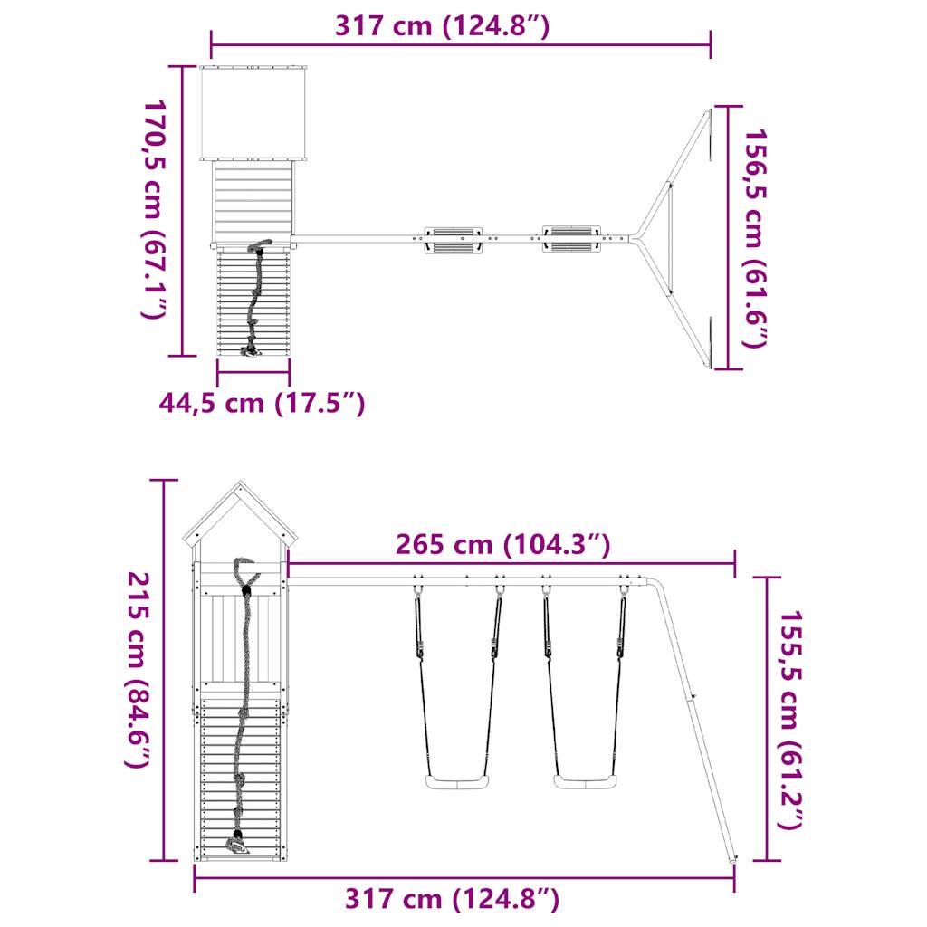 Spielturm Imprägniertes Kiefernholz