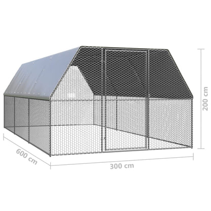 Hühnerkäfig 3x6x2 m Verzinkter Stahl