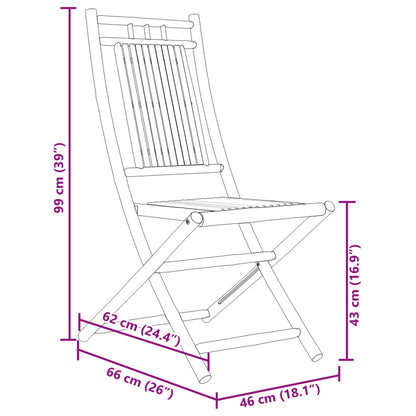 3-tlg. Bistro-Set Bambus