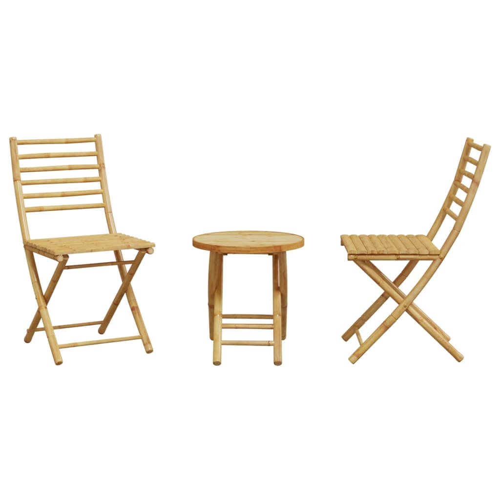 3-tlg. Bistro-Set Bambus