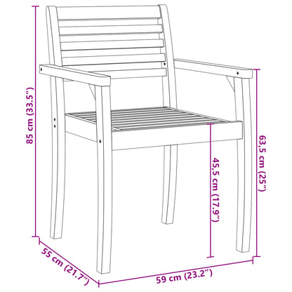 Gartenstühle 8 Stk. 59x55x85 cm Massivholz Akazie