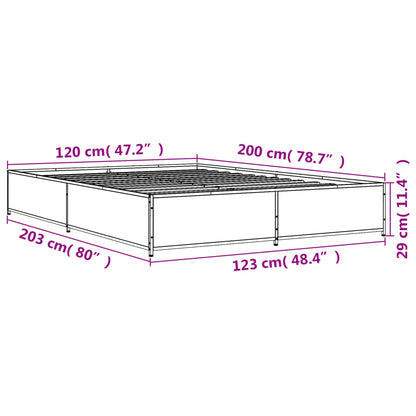 Bettgestell Schwarz 120x200 cm Holzwerkstoff und Metall