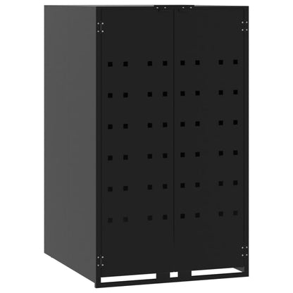 Mülltonnenbox für 5 Tonnen Schwarz 345x79x117 cm Stahl