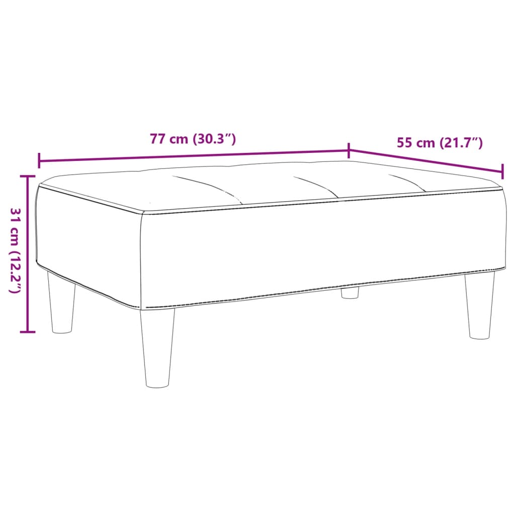 Fußhocker Gelb 77x55x31 cm Samt