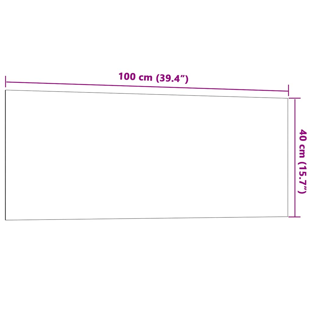 Magnettafel Wandmontage Schwarz 100x40 cm Hartglas