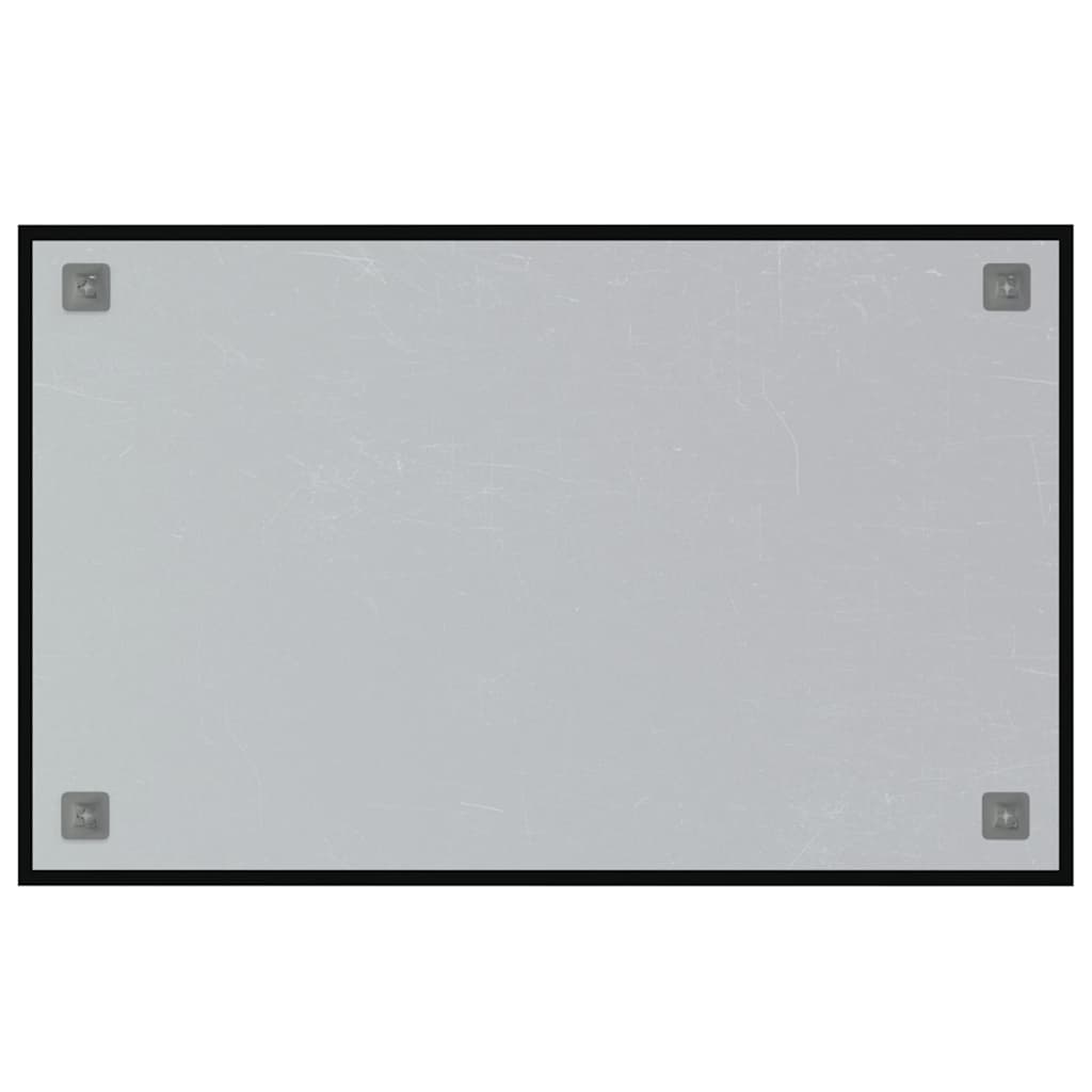 Magnettafel Wandmontage Schwarz 80x50 cm Hartglas