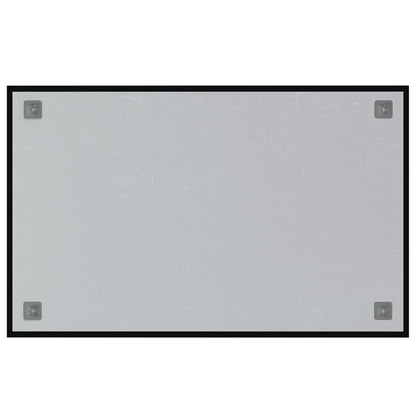 Magnettafel Wandmontage Schwarz 80x50 cm Hartglas