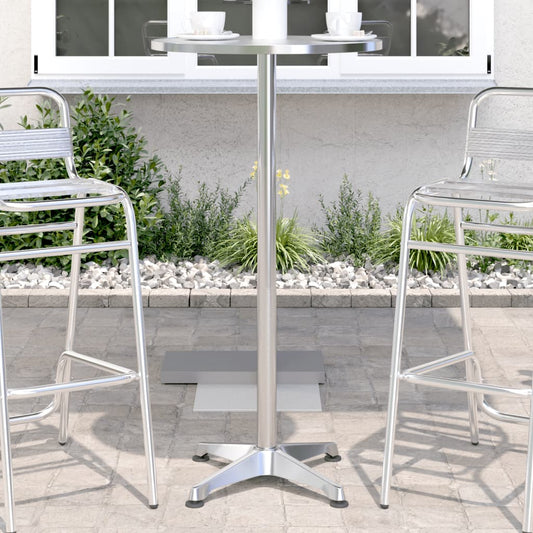 Outdoor-Bartisch Höhenverstellbar Ø59,5x70/109,5 cm Aluminium