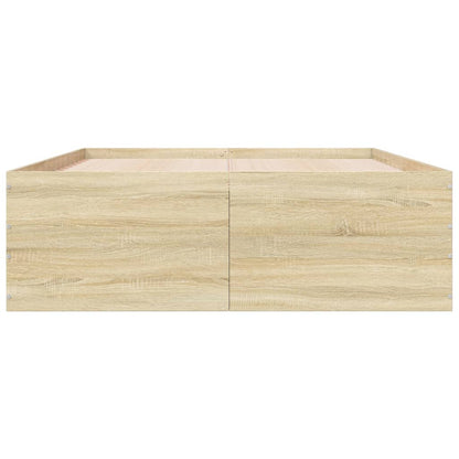 Bettgestell Sonoma-Eiche 135x190 cm Holzwerkstoff