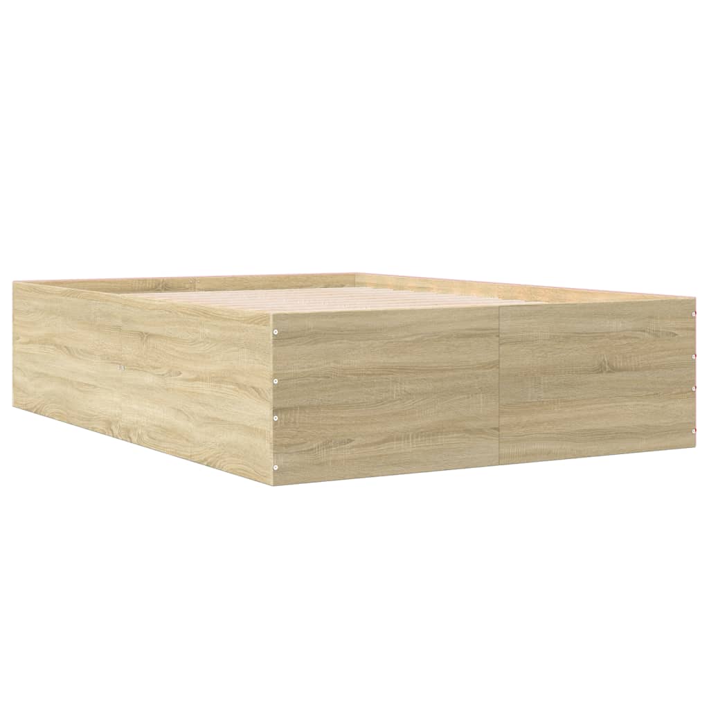 Bettgestell Sonoma-Eiche 135x190 cm Holzwerkstoff