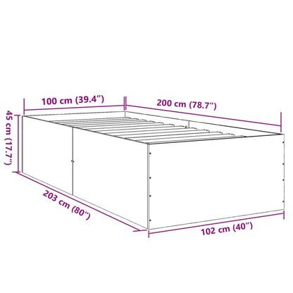 Bettgestell Weiß 100x200 cm Holzwerkstoff