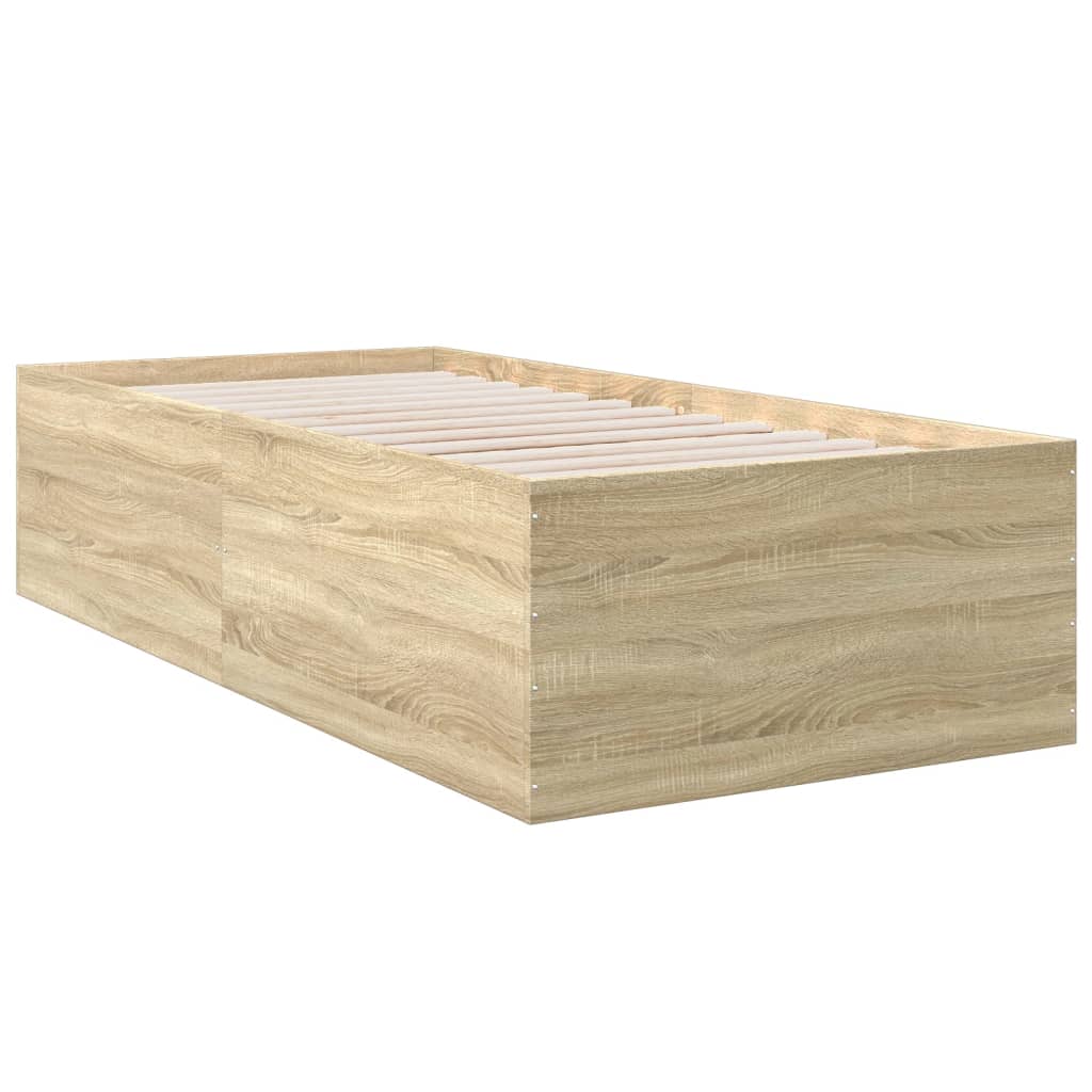 Bettgestell Sonoma-Eiche 100x200 cm Holzwerkstoff