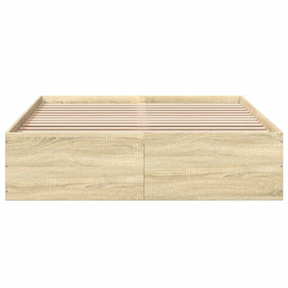 Bettgestell Sonoma-Eiche 135x190 cm Holzwerkstoff