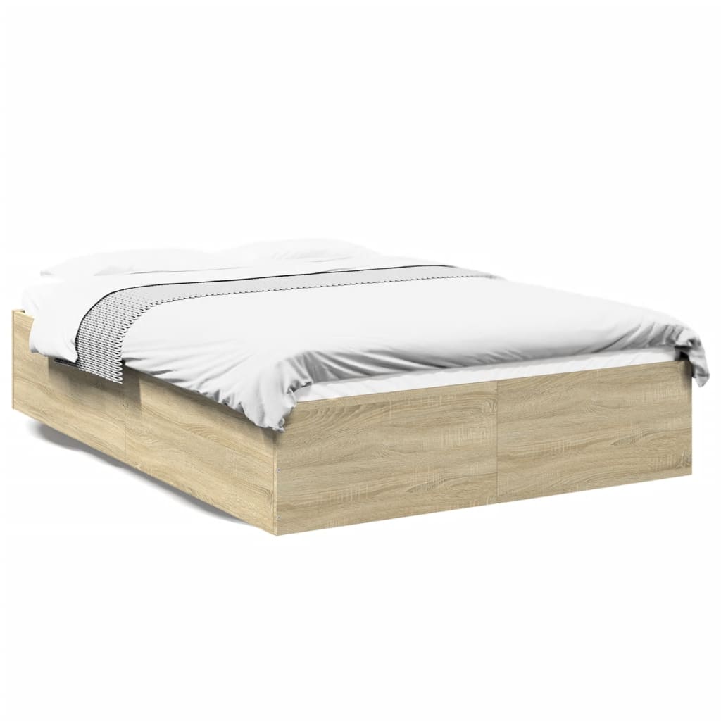 Bettgestell Sonoma-Eiche 135x190 cm Holzwerkstoff