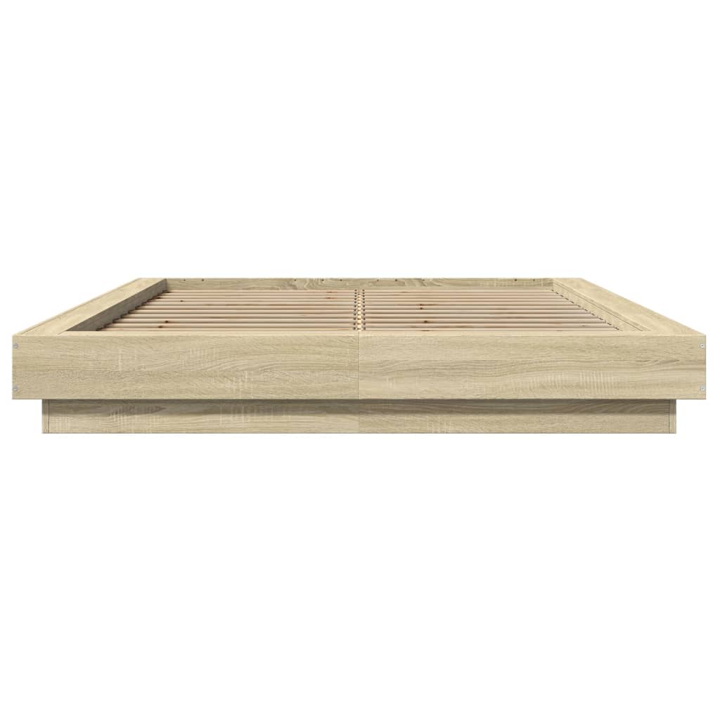 Bettgestell Sonoma-Eiche 135x190 cm Holzwerkstoff