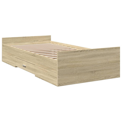 Bettgestell mit Schubladen Sonoma-Eiche 90x200cm Holzwerkstoff