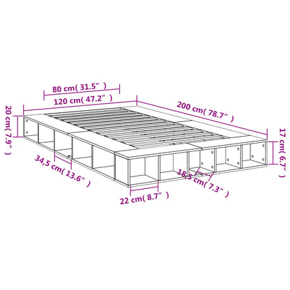 Bettgestell Sonoma-Eiche 120x200 cm Holzwerkstoff