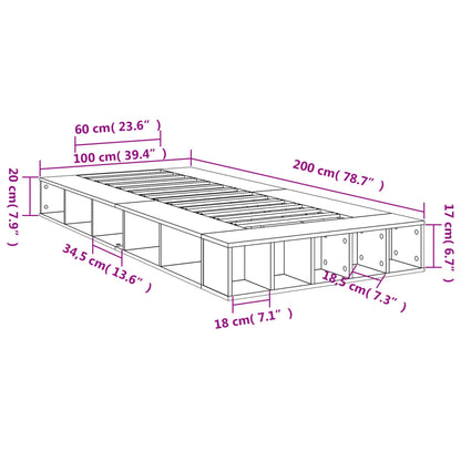 Bettgestell Weiß 100x200 cm Holzwerkstoff