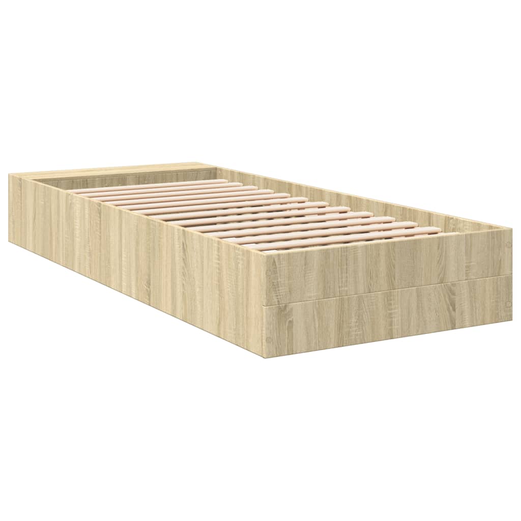 Bettgestell Sonoma-Eiche 75x190 cm Holzwerkstoff