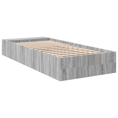 Bettgestell Grau Sonoma 75x190 cm Holzwerkstoff