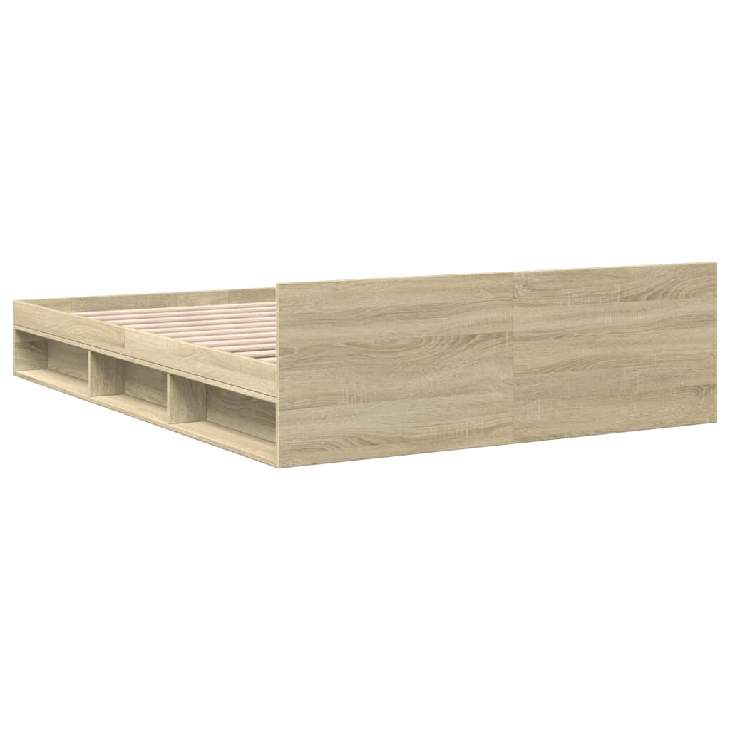 Bettgestell mit Schubladen Sonoma-Eiche 135x190cm Holzwerkstoff