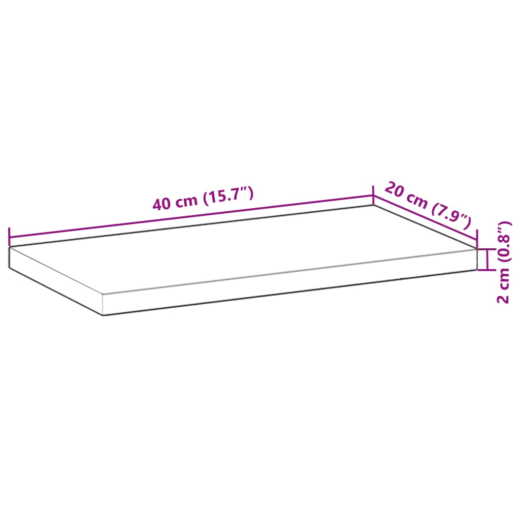 Schweberegale 2 Stk. 40x20x2 cm Massivholz Akazie Unbehandelt