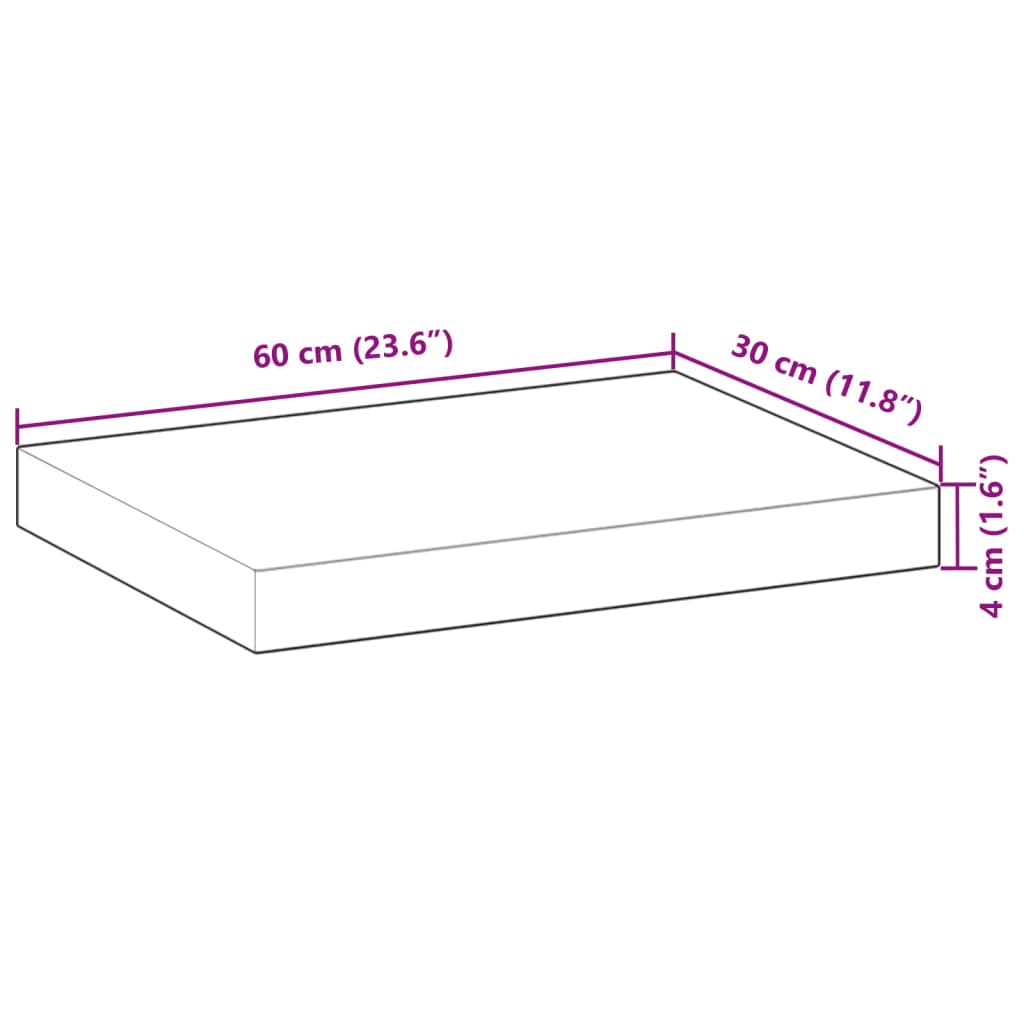 Schweberegale 3 Stk. 60x30x4 cm Massivholz Akazie Unbehandelt