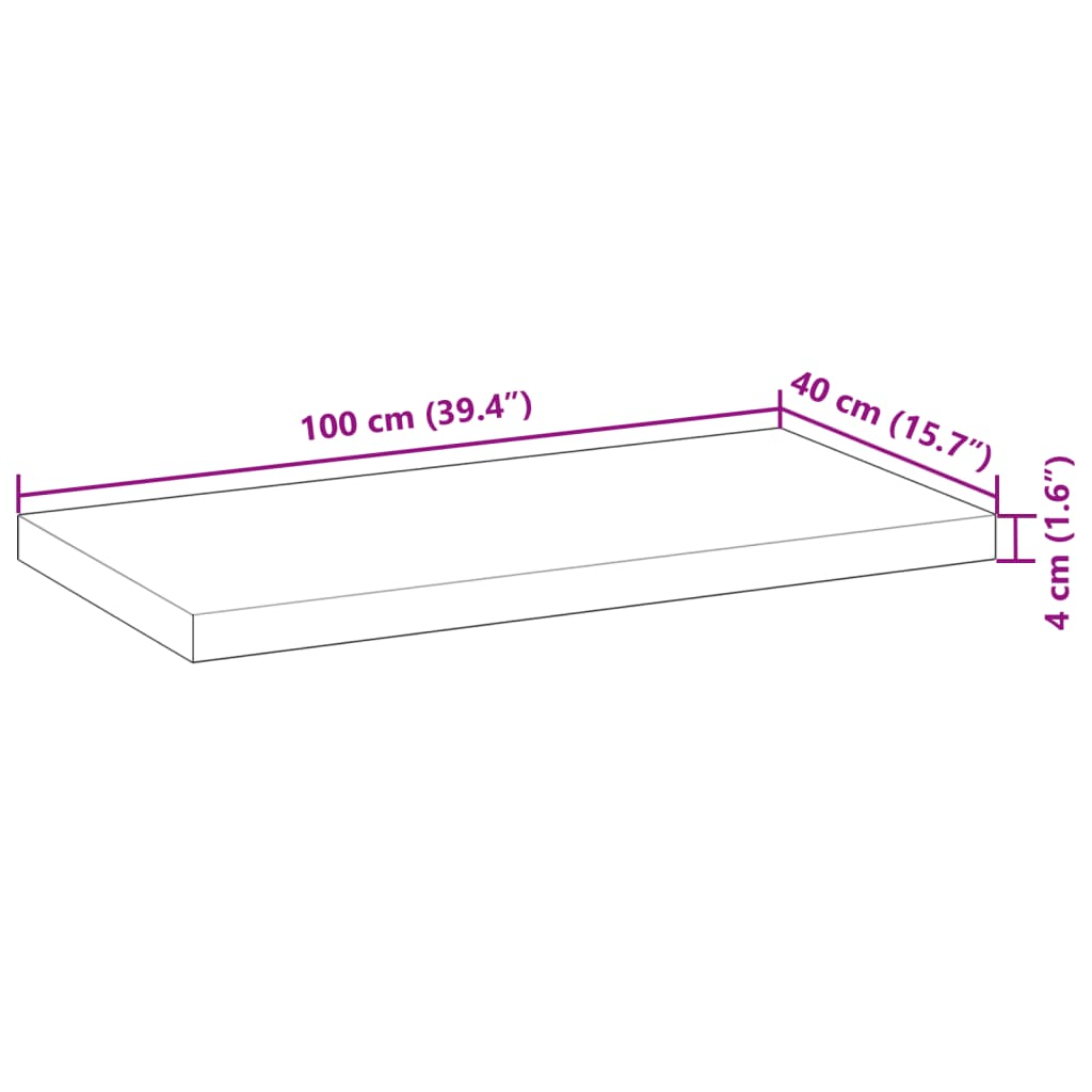 Schweberegal 100x40x4 cm Massivholz Akazie Unbehandelt