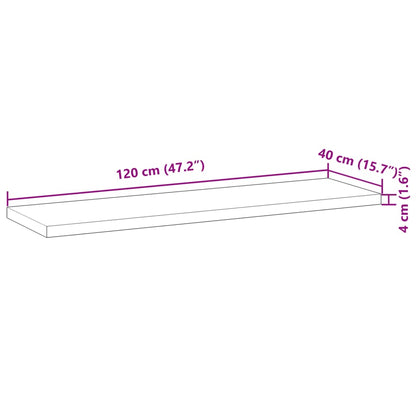 Schweberegal 120x40x4 cm Massivholz Akazie Unbehandelt