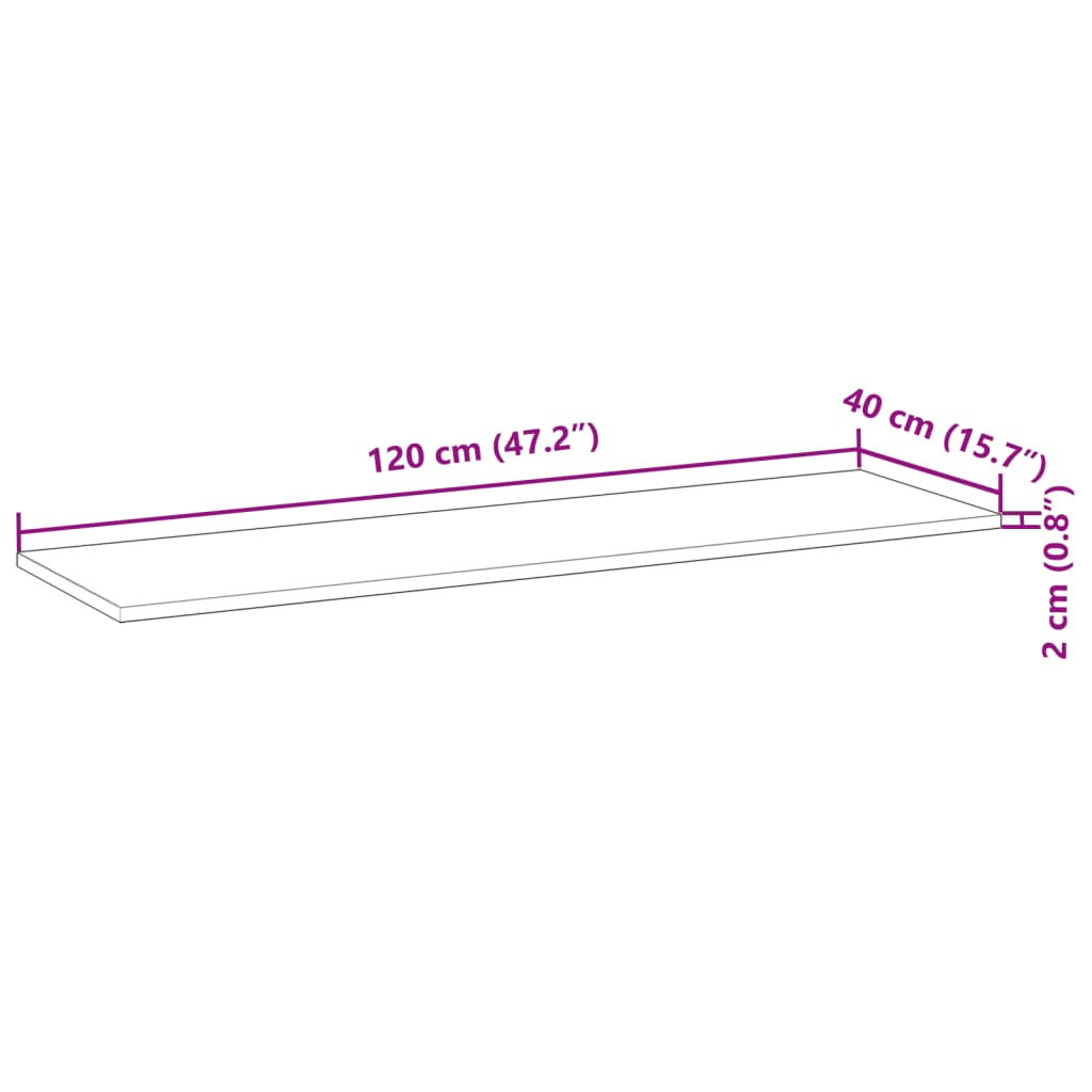 Schweberegal 120x40x2 cm Massivholz Akazie Ölbehandelt