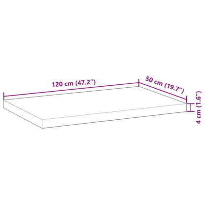 Waschtischplatte Unbehandelt 120x50x4 cm Massivholz Akazie