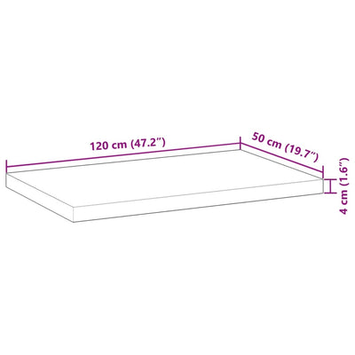 Waschtischplatte Unbehandelt 120x50x4 cm Massivholz Akazie