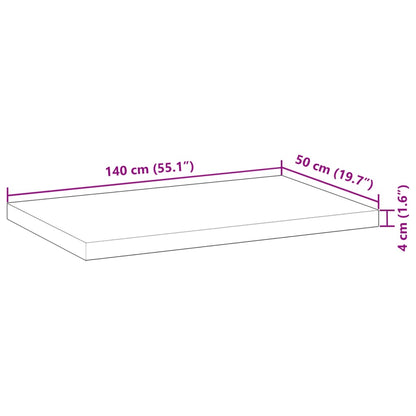 Waschtischplatte Unbehandelt 140x50x4 cm Massivholz Akazie