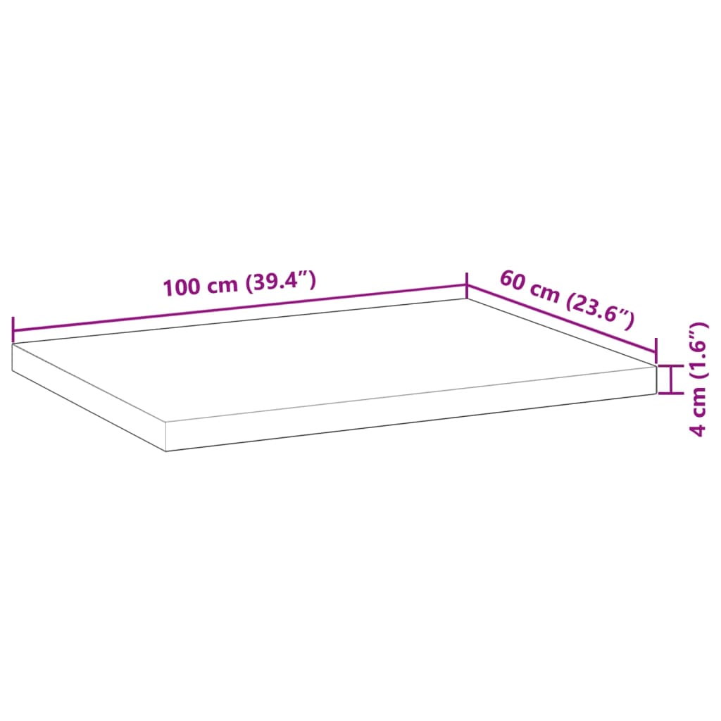 Waschtischplatte Ölbeschichtung 100x60x4 cm Massivholz Akazie