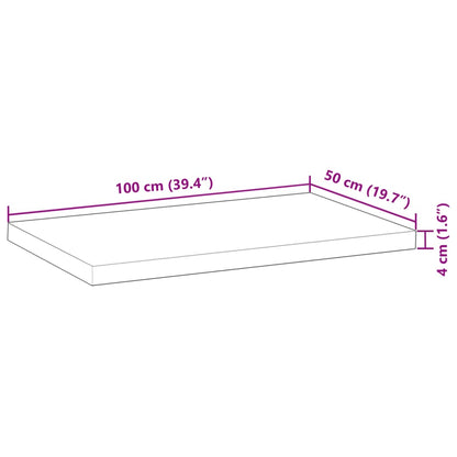 Schreibtischplatte Unbehandelt 100x50x4 cm Massivholz Akazie