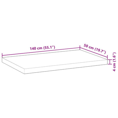 Schreibtischplatte Unbehandelt 140x50x4 cm Massivholz Akazie