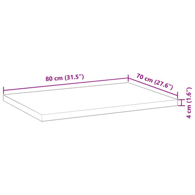 Schreibtischplatte Unbehandelt 80x70x4 cm Massivholz Akazie