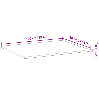 Schreibtischplatte Ölbeschichtung 100x80x2 cm Massivholz Akazie