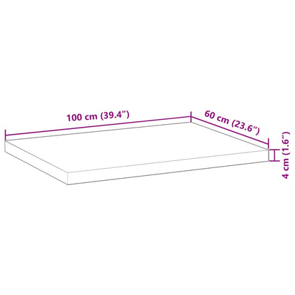 Schreibtischplatte Ölbeschichtung 100x60x4 cm Massivholz Akazie