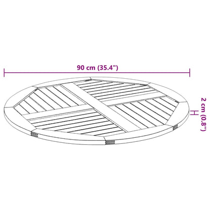 Tischplatte Ø90x2,2 cm Rund Massivholz Akazie