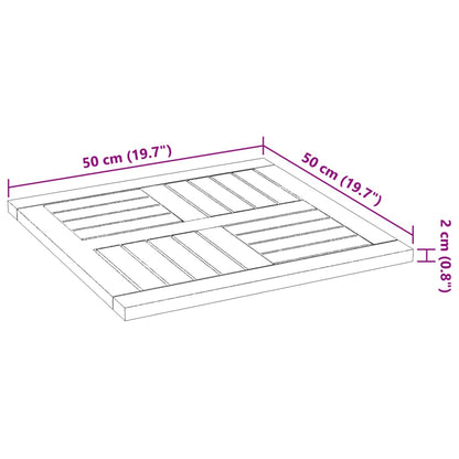 Tischplatte 50x50x2 cm Quadratisch Massivholz Akazie