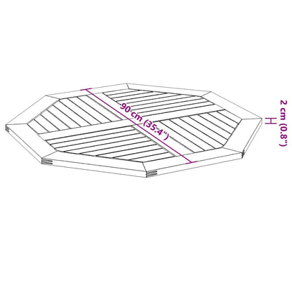 Tischplatte 90x90x2,2 cm Achteckig Massivholz Akazie