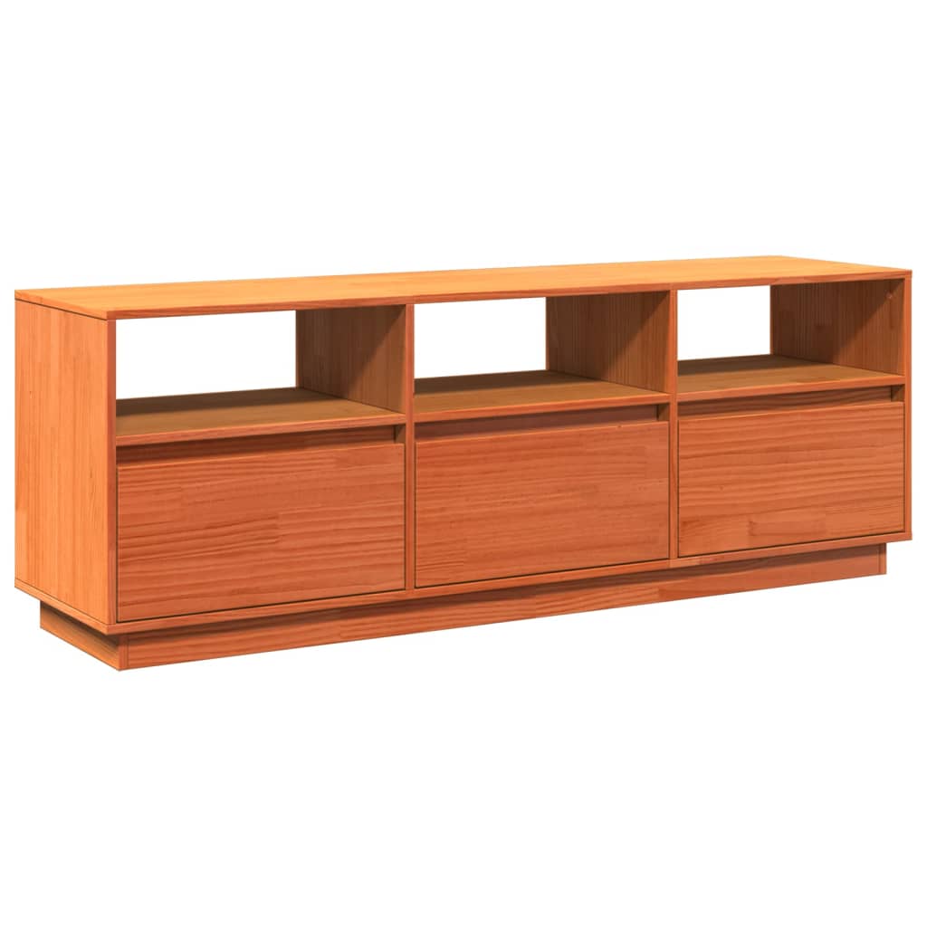 TV-Schrank Wachsbraun 140x37x50 cm Massivholz Kiefer