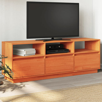 TV-Schrank Wachsbraun 140x37x50 cm Massivholz Kiefer