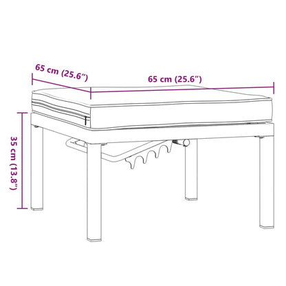 Gartenhocker mit Kissen Schwarz Aluminium