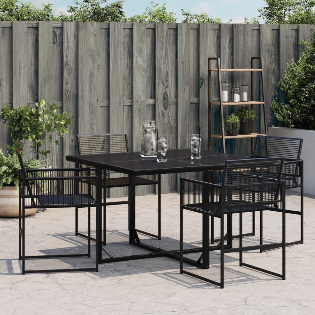 Gartenstühle 4 Stk. Schwarz Poly Rattan